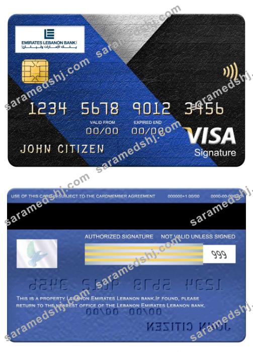 Lebanon Emirates Lebanon Bank visa signature card